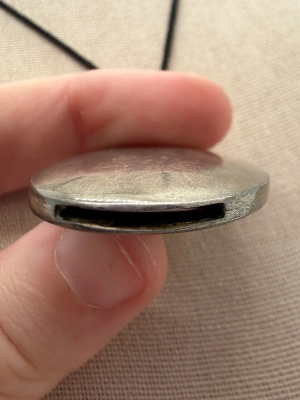 Antique enamel guillouche Sterling whistle pendant